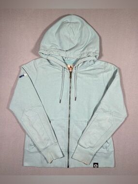 American Giant Full Zip Hoodie Women’s X-Large Light Blue Made In USA Cotton